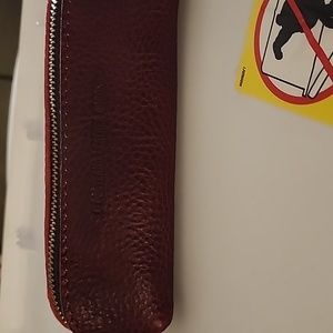 Red Portland Leather pencil pouch